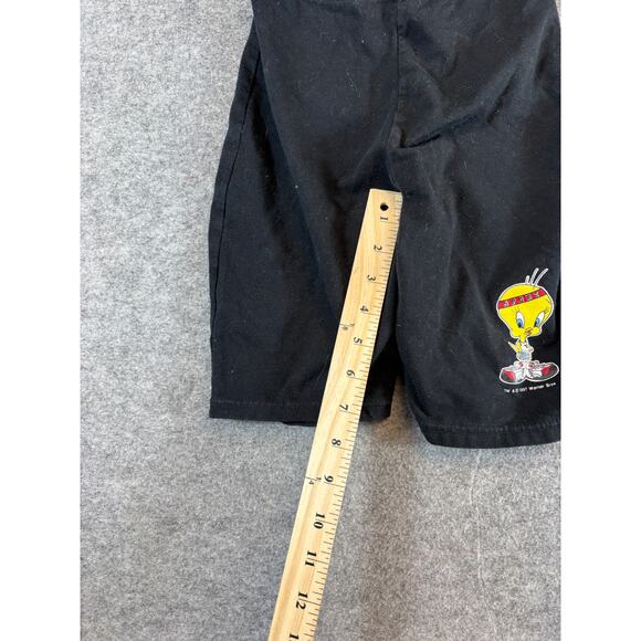 Vintage Y2K Looney Tunes Tweety Bird Graphic Shorts Boys Small Black Relaxed - Picture 2 of 7